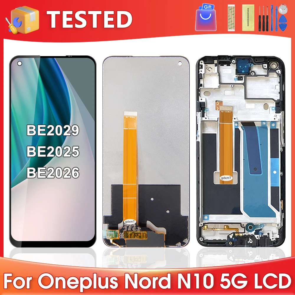 

6,49 ''для OnePlus Nord N10 5G для 1 + N10 BE2029 BE2025 BE2026 ЖК-дисплей с цифровым преобразователем сенсорного экрана в сборе, замена