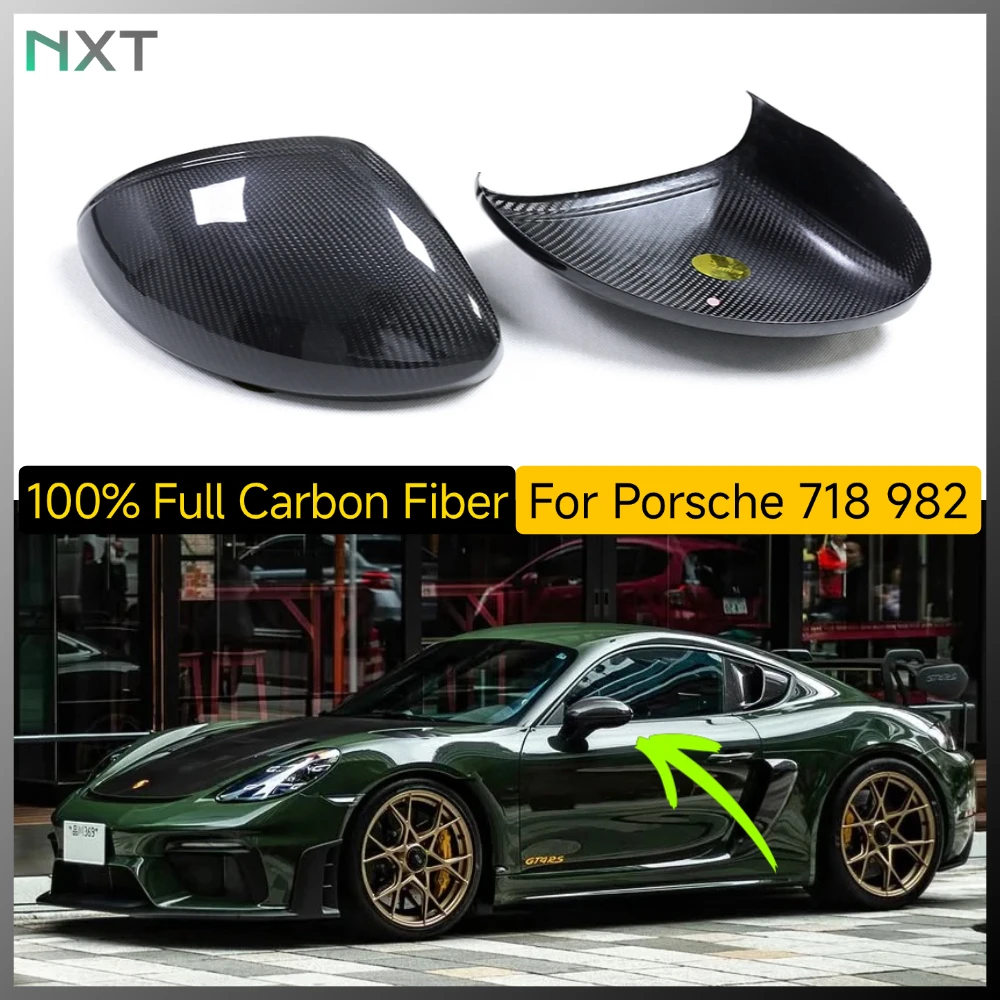 

Сухое зеркало из углеродного волокна для Porsche 718 982 2016-23 Boxster Cayman, боковые колпачки заднего вида, накладка на LHD и RHD