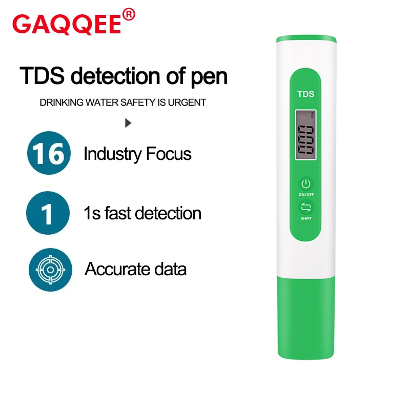 TDS Meter Water Quality Test Pen Automatic Calibration 0-990ppm Purity PPM Digital Water Analysis for Swimming Pools Aquariums