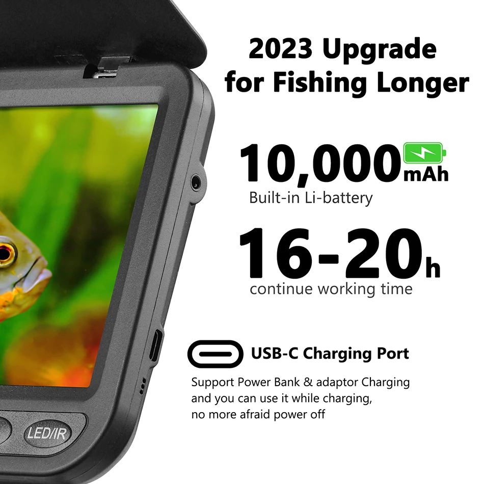 1080P HD&10000mAh underwater fishing camera,7 inch ice fishing camera,underwater fisherman camera,fishing rod for winter fishin