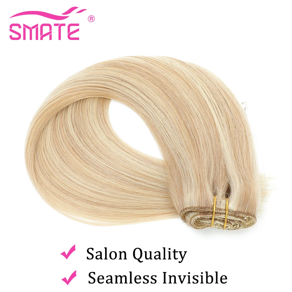 Clip In Hair Extensions 100% Human Hair 3 Pieces Bone Straight Clip Ins Hair Extension 50-100G Real Natural European Hair 14-28\