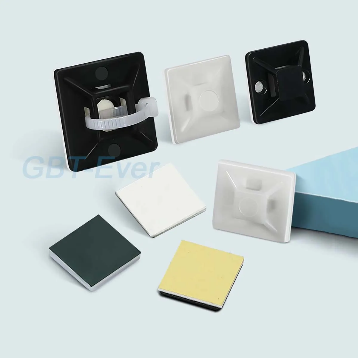 

5/10/20/50Pcs Self Adhesive Cable Tie Base Cable Tie Mount White/Black Zip Tie Car Cable Wire Removable Wall Holder Mount Clip