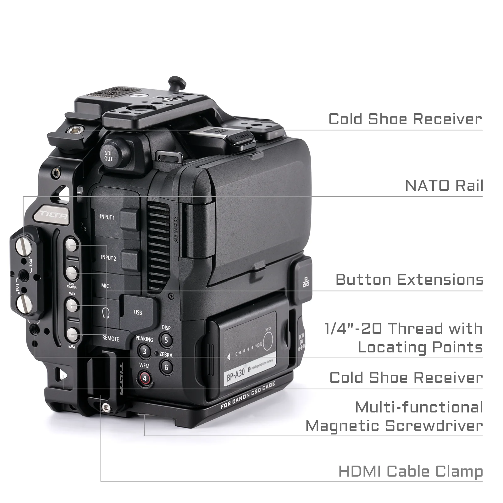 قفص كاميرا TILTA ES-T25-C-V لمجموعة Canon C80 Pro - حامل على شكل V