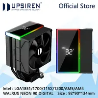 UPSIREN WALRUS NEON 90 pantalla Digital CPU radiador de refrigeración por aire/pantalla de visualización digital ARGB/soporta LGA1851/1700/115X/AM5/AM4