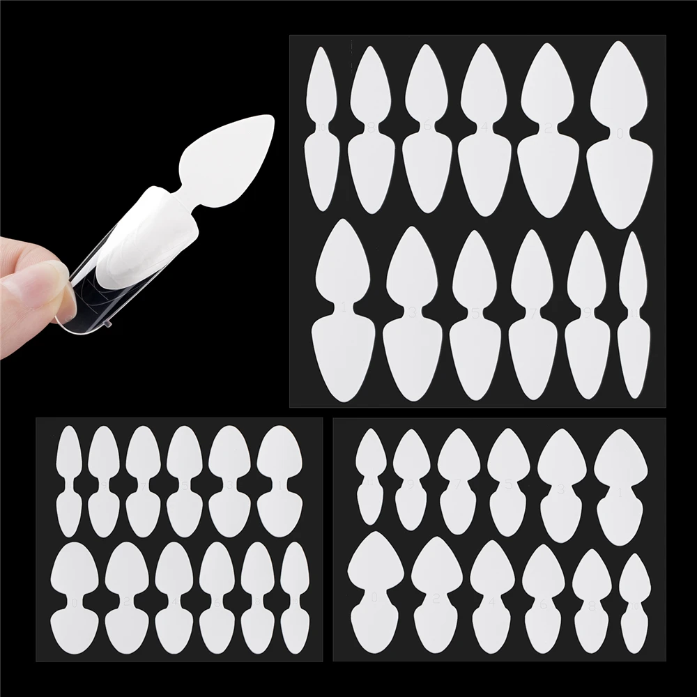 24pcs Reusable Soft Silicone Pads Stencil French Forma Sticker for Poly Nail Gel Duet System Dual Form for French Manicure