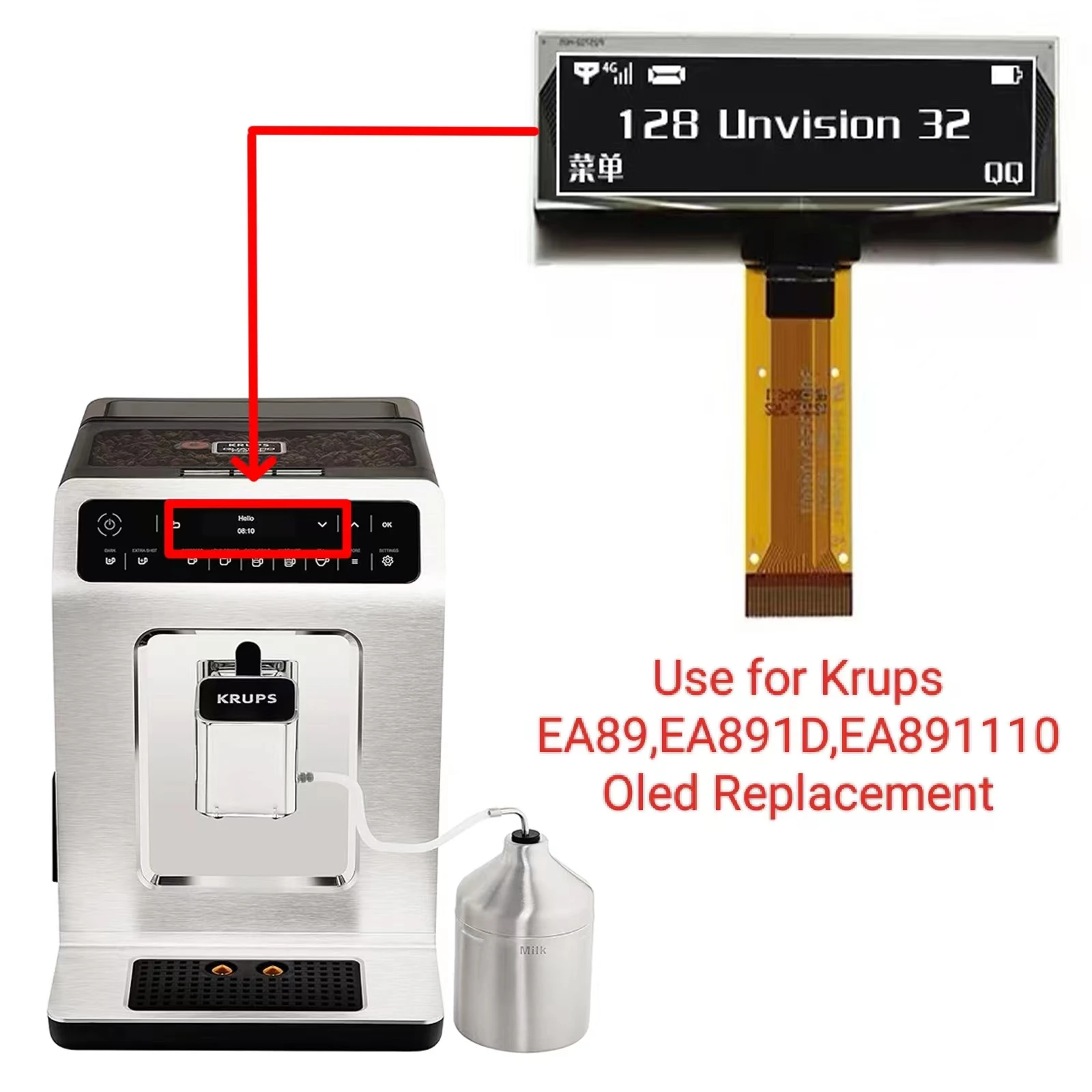 New Original Coffee machine Krups EA89 EA891D EA891110 Screen Oled Lcd Display Replacement/Repair