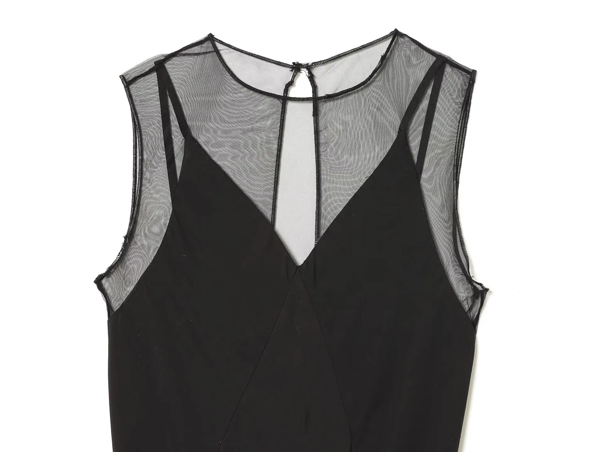 Ärmelloses, durchsichtiges Maxikleid für Damen, elegante Midi-Länge für Herbst-/Winterpartys, Versammlungen und Urlaub