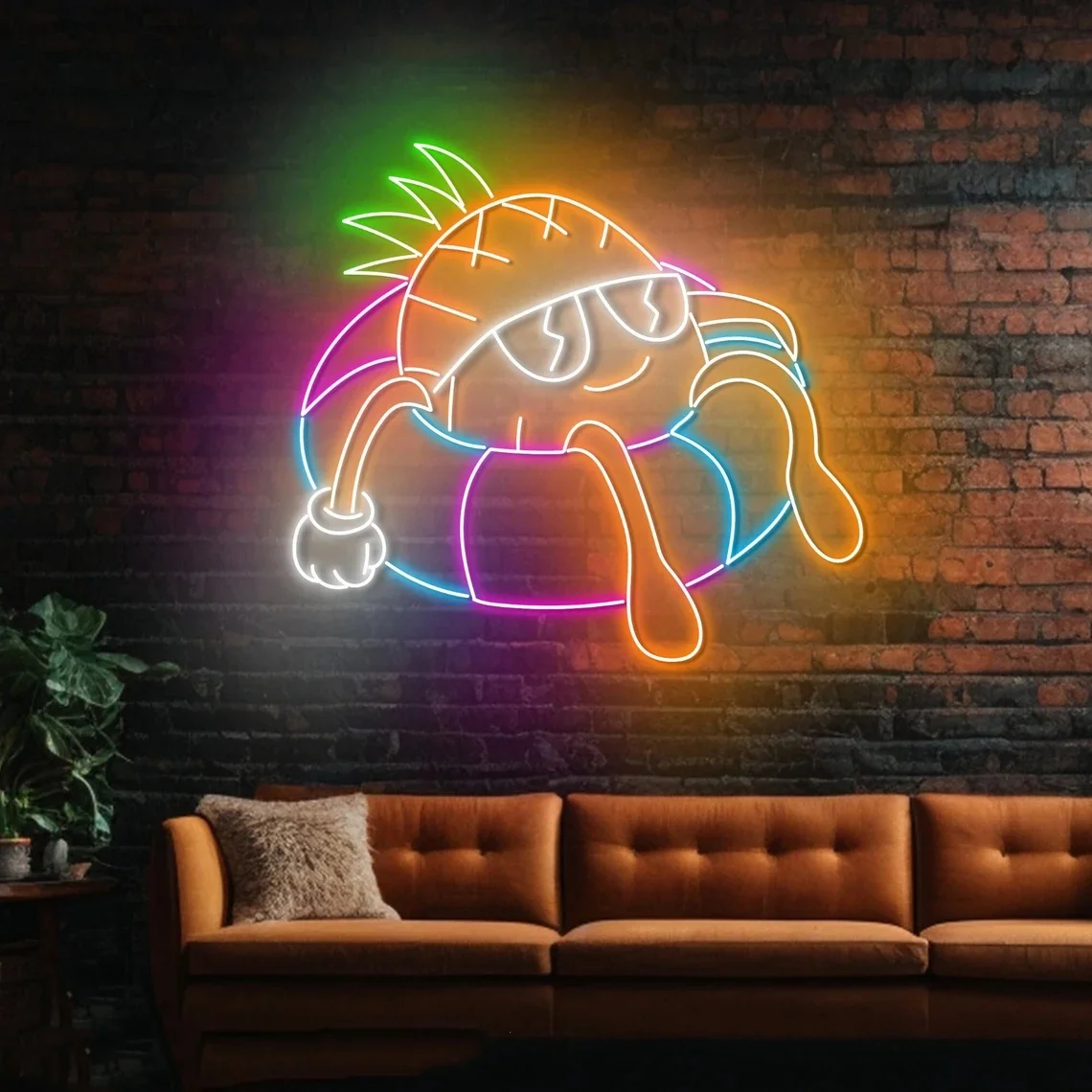 Summer Cool Pineapple Neon Sign Cocktail Bar Wall Decor