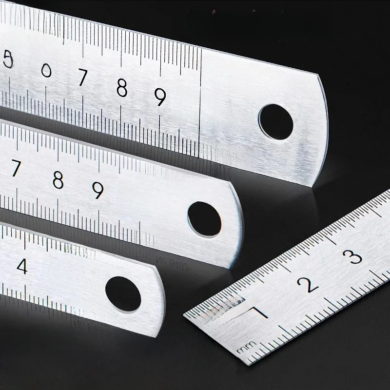 Deli – règle droite en acier inoxydable, 15/20/30cm, pour la maison et l'école, mesure de précision, outil de dessin, fournitures 1/2/5 pièces