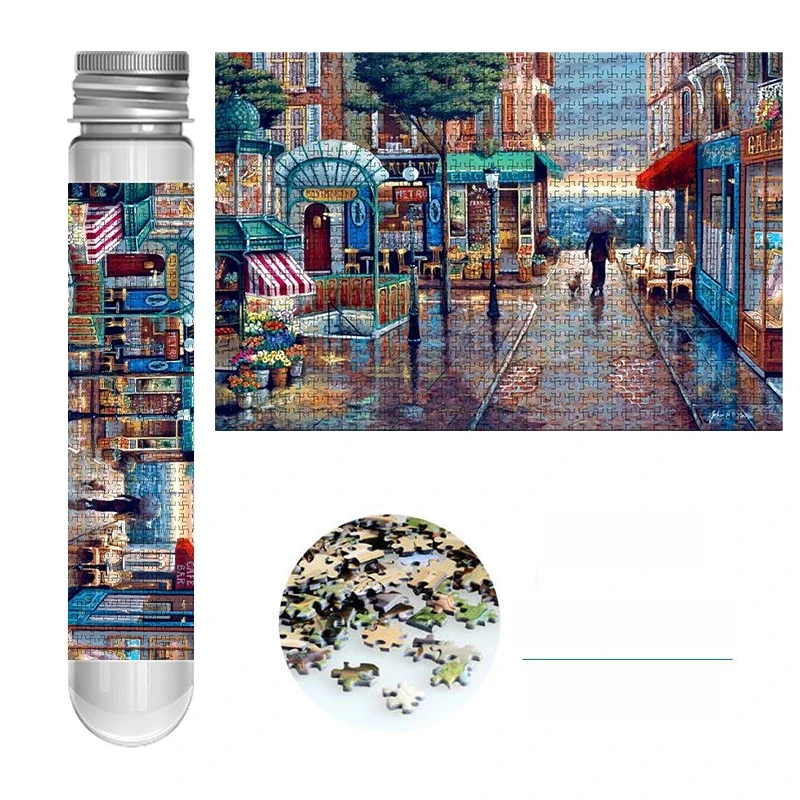 Puzzle de tube à essai, 150 pièces, train Sakura, ville romantique, jouet de décompression, jeu familial