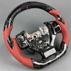 For Lexus RCF IS ISF ES ES250 IS250 IS300 Customized Carbon Fiber Steering Wheel Sport Style Red Perforated Leather LED Display