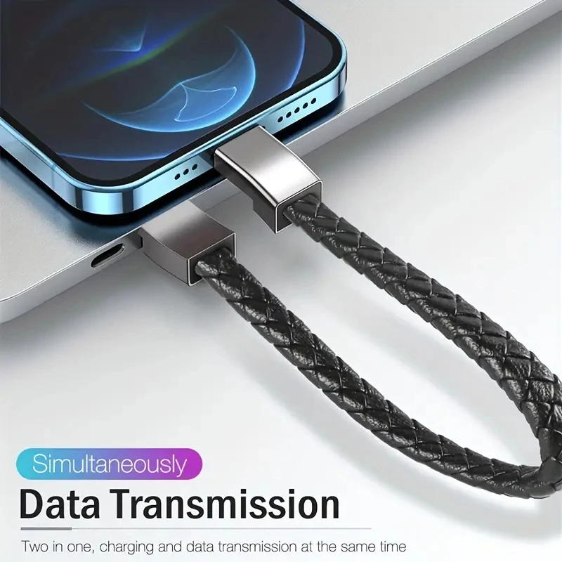 USB Charging Bracelet Cable Fashion Double Braided Wrist Data Charger Cord For IPhone Type-c Micro Mobile Phone