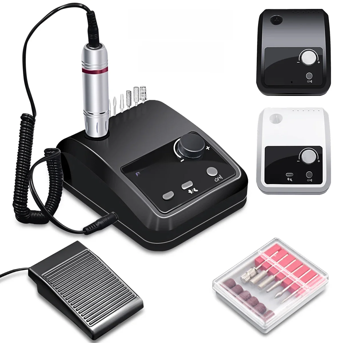 Máquina elétrica do prego broca para unhas, arquivo elétrico, HD Display, Metal Manicure Pen,