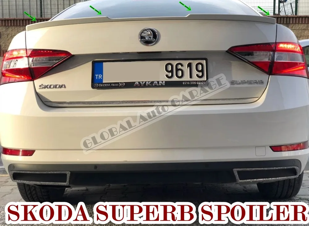 

For Skoda Superb 2015-2020 Spoiler Wing Auto Accessory Universal Spoilers Car Antenna Car Styling Diffüser Flaps Splitter Black