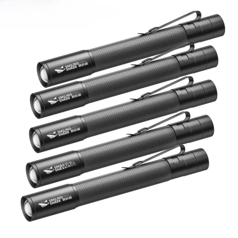 Smiling Shark SD1211 Pen Light Portable Zoomable Flashlight  Waterproof Torch Light for Camping Hiking Outdoors