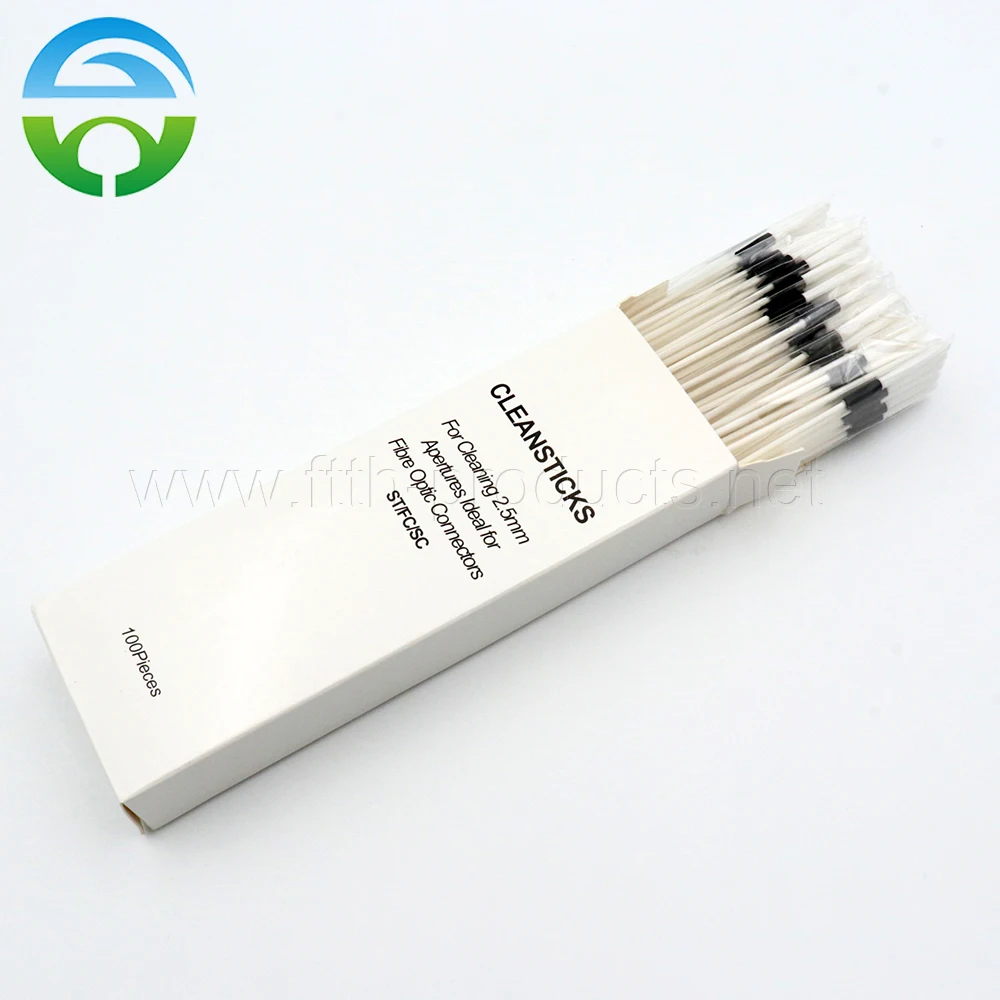 Connector cleaning sticker, swab cleaner, SC,FC, St, LC, Mu, MT, fiber interface, 100pcs