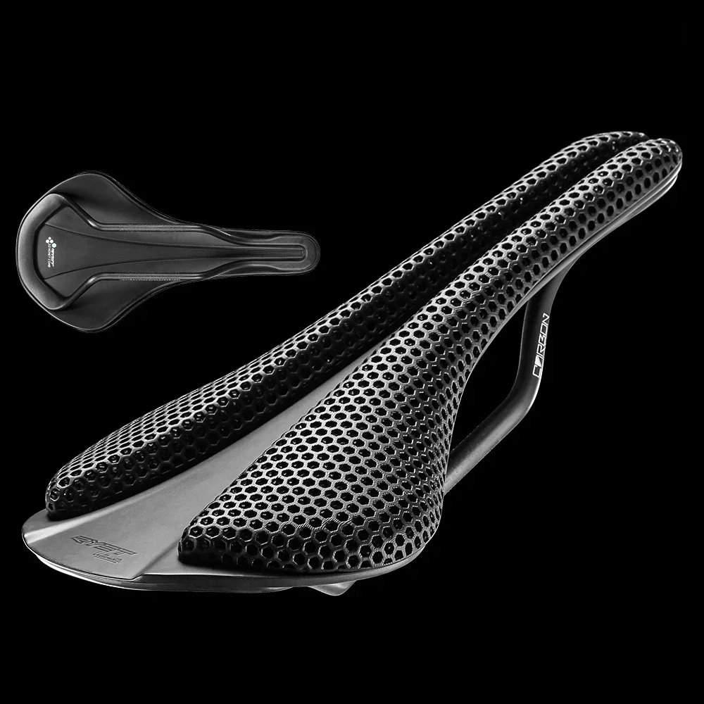 AliExpress 2024 RYET Carbon 3D printed Bike Saddle Ultralight  7*9 Bike Seating Cushion Triathlon Road MTB