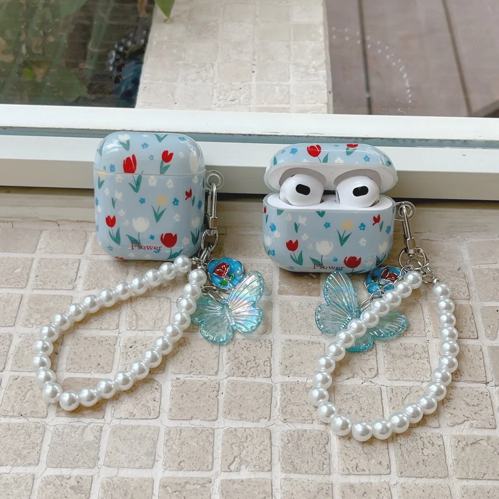 

Simple fashion full-screen flower headphone case for AirPros 4 3 2 Pro2 3Korean INS popular creative shock-proof protective case