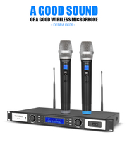 Debra Professional Dual Wireless Microphone Karaoke Home System Stage Performances UHF Dynamic 2 Channel Handheld