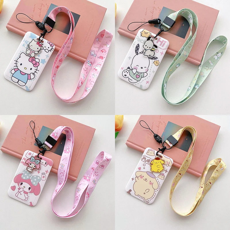 Sanrios anime Photocard Holder Anime Pochacco Purindog Idol Card Holder Cute Kpop cartoon Photo Sleeves Pendant Keychain gifts