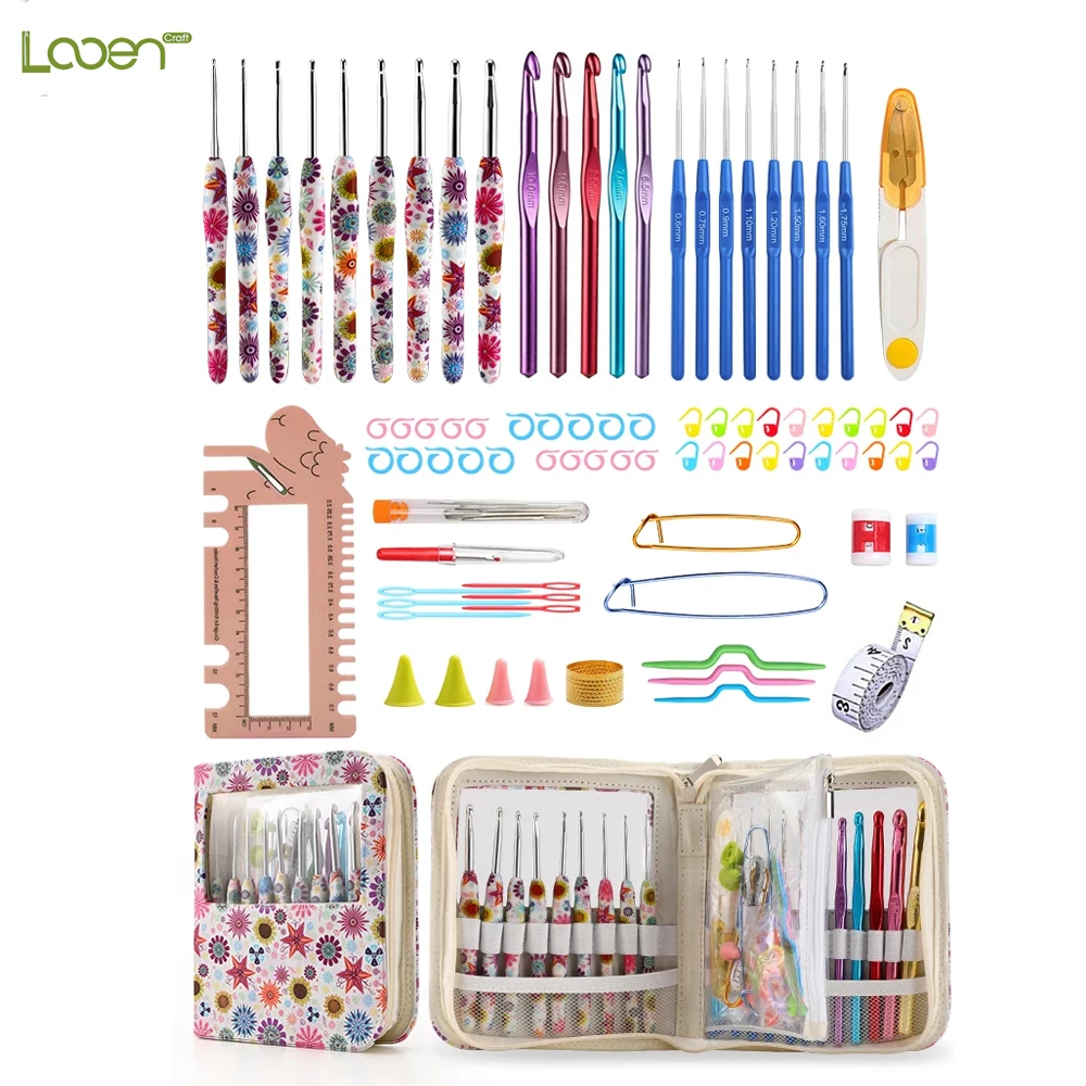 

Crochet storage bag set with a variety of prints to choose from, suitable for DIY weaving sweater needles.