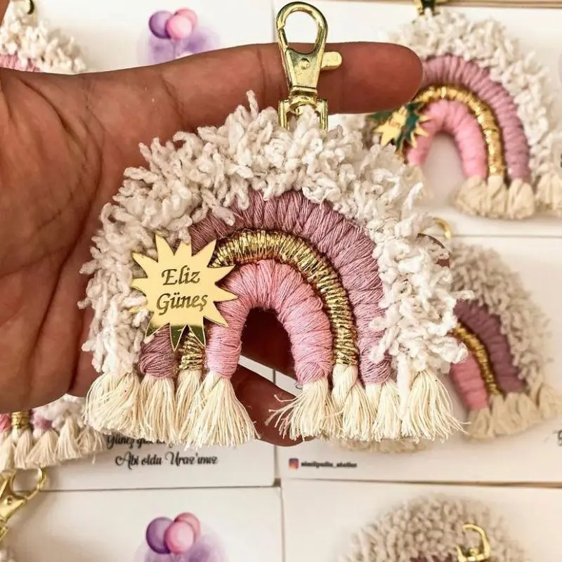 20 PCs Macrame Keychain Can Be Customized Birthday Baby Shower Wedding Engagement Handmade For All Special Occasions With You