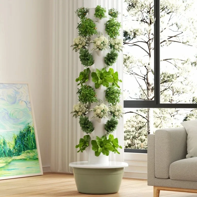 Hydrocultuurtoren Thuis Verticale grondloze cultuurapparatuur Hydrocultuursysteem Intelligente getimede groenteplanter - afbeelding 2