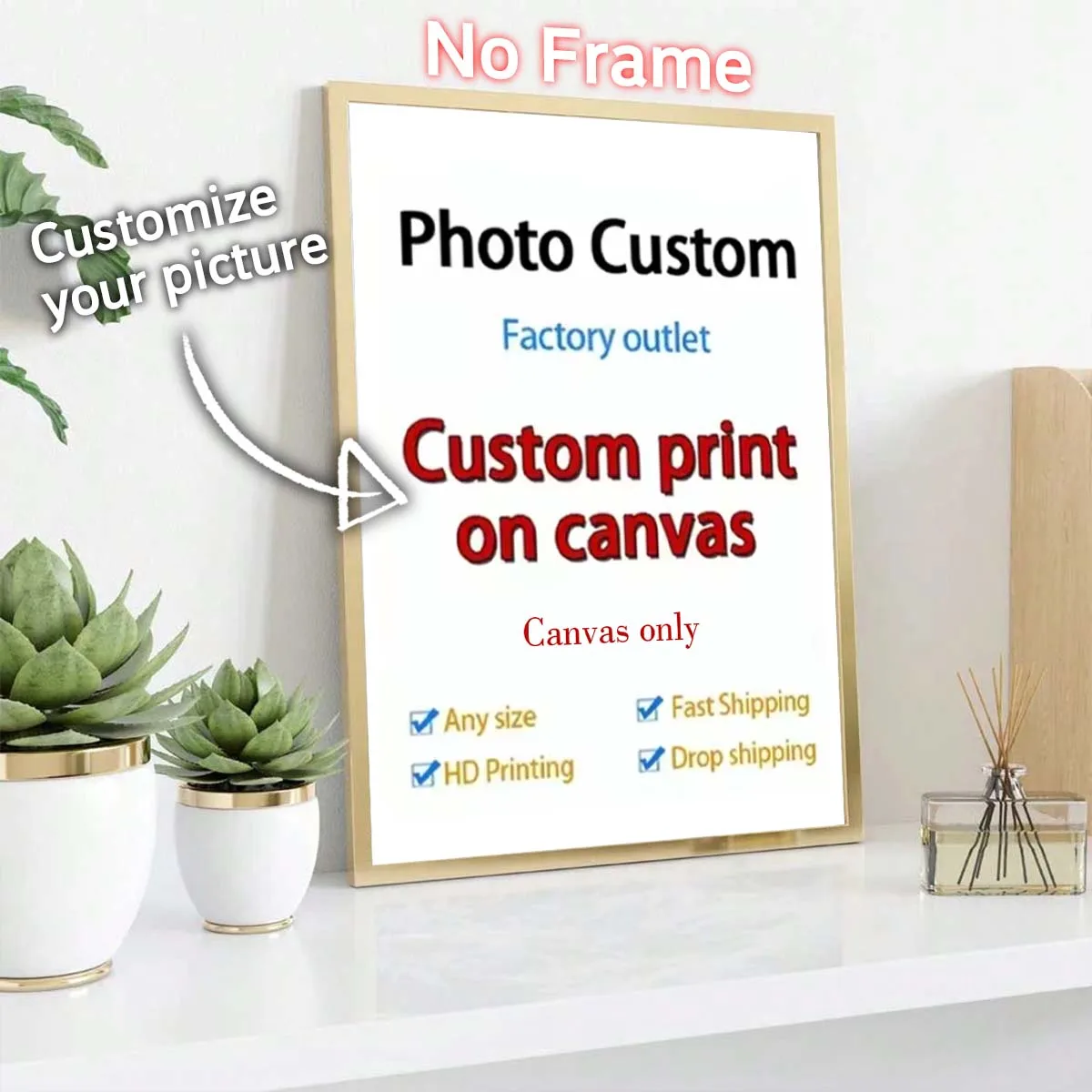 Customized Canvas Art 1 Piece Your Picture Home Decor Suitable for Festive Gifts Personalized Wall Painting