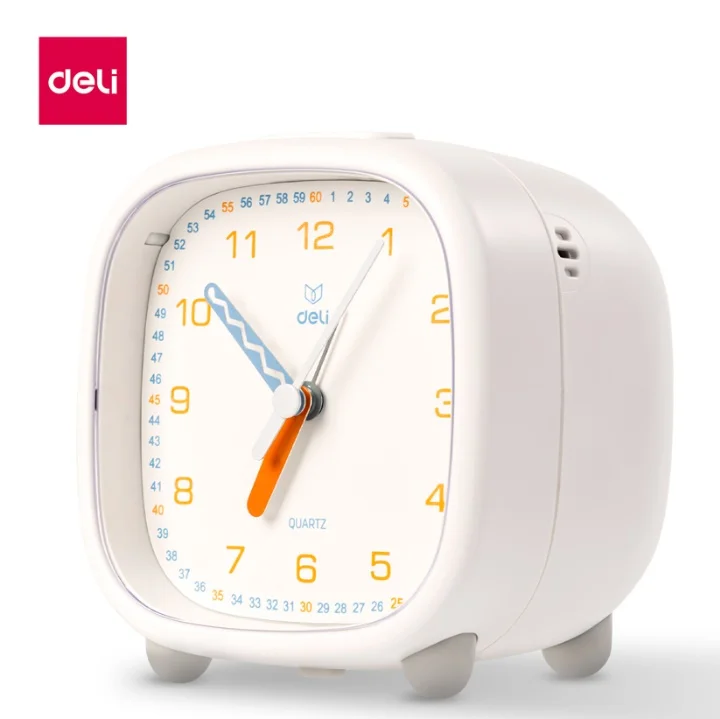 Delhi Table clock Children Kids Low noise Alarm clock (White)