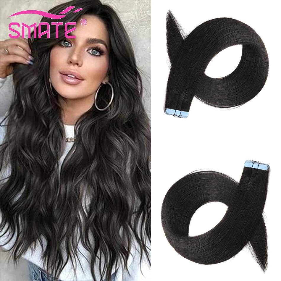 Tape In Hair Extensions Human Hair 2.0g/Pc 20/40PCS Brazilian Remy Straight Invisible Tape Ins Adhensive Hair Extensions