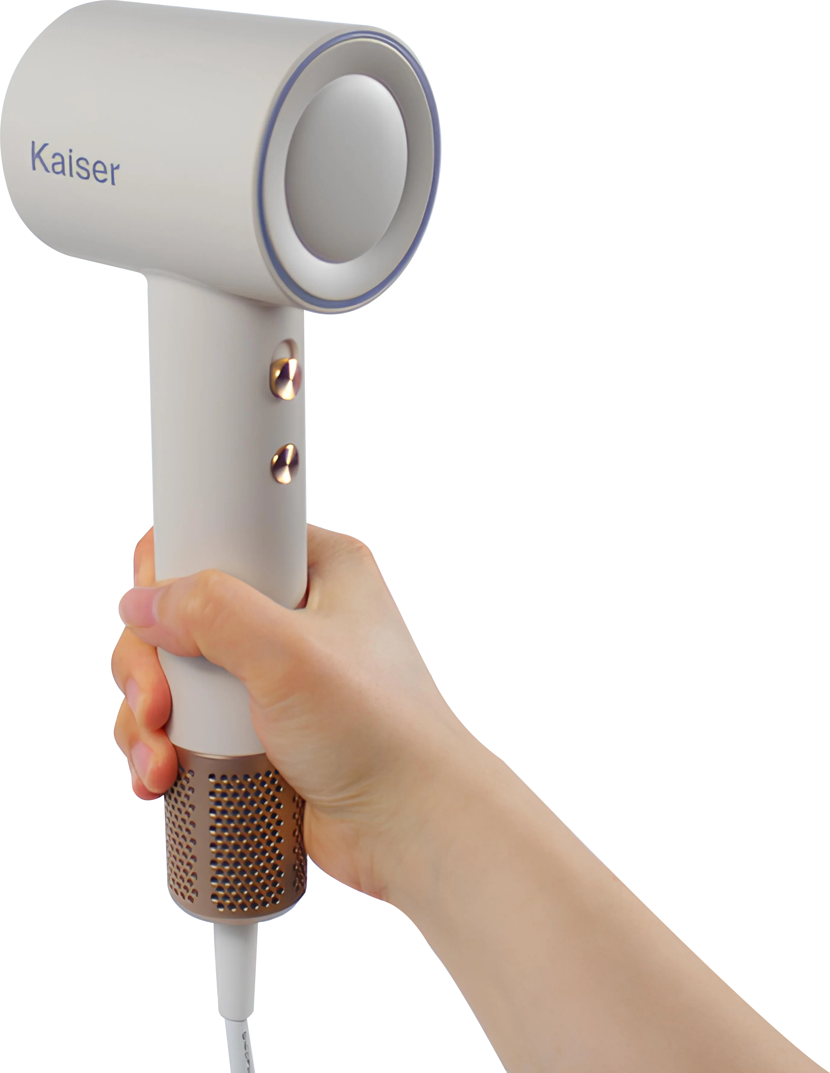 [شحن في نفس اليوم] مجفف شعر أنيون فائق السرعة من Blow-X مع محرك Bldc، لون بيج/رمادي، فوهة مغناطيسية، وحامل متضمن Khd-39