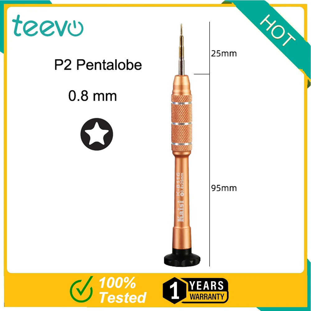 

Отвертка Teevo Kaisi 8116 pentalobe/5 звезд 0,8 мм