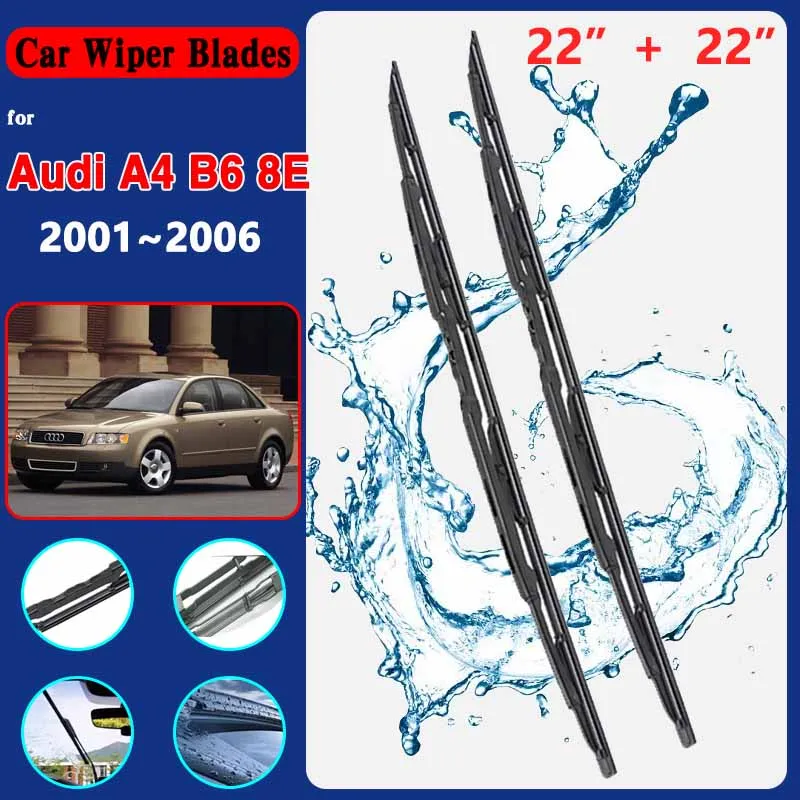 Car Wiper Blades Window for Audi A4 B6 8E 2001~2006 2002 2003 Front Windscreen Windshield Cutter Wipers Brushes Car Accessories