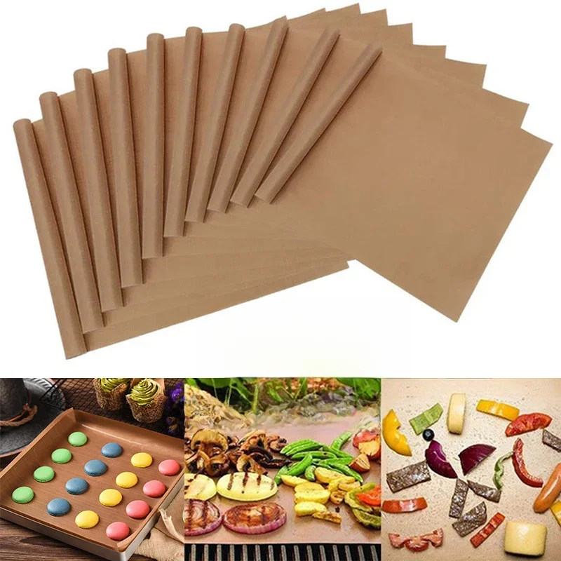 Feuille de tapis de cuisson 40x60cm ou 30x40cm, 1/5/10 pièces, papier de cuisson antiadhésif réutilisable résistant à l'huile, feuille de revêtement de four résistante à la chaleur, tapis de barbecue
