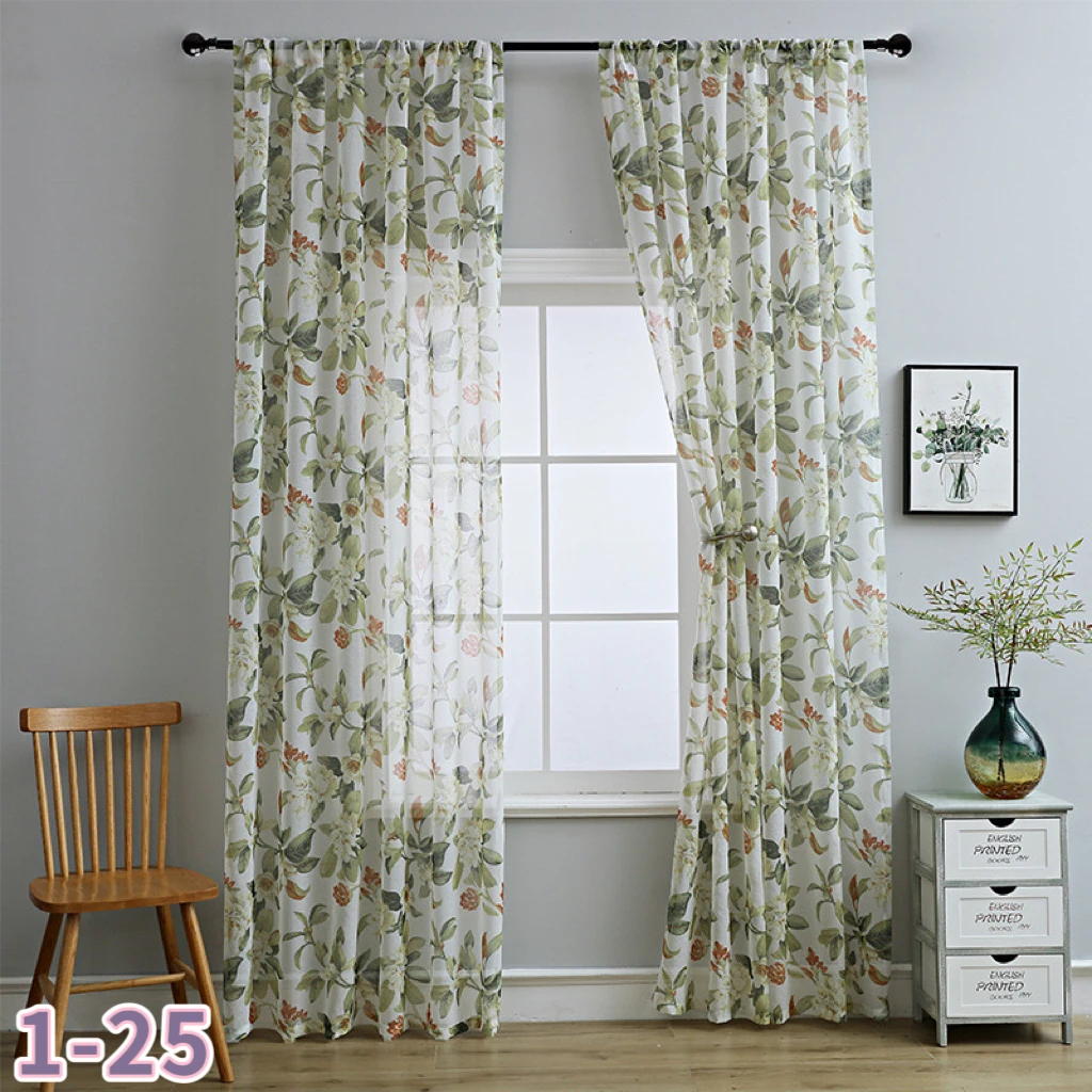 

Finished curtains American style printed cotton and linen curtain screens small curtains semi-blackout curtain fabrics