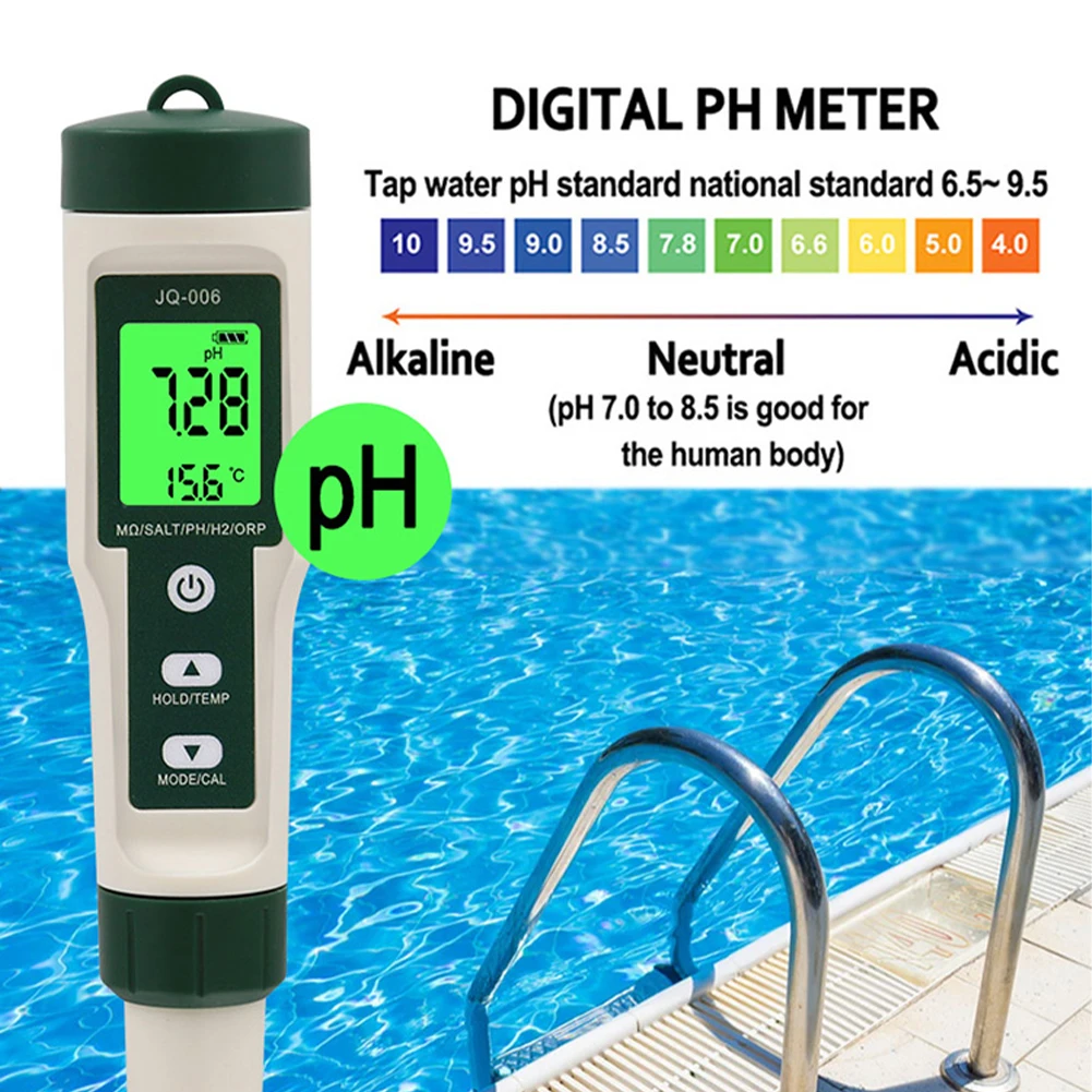 New 10 in 1 Water Quality Tester PH/TDS/EC/SALT/TEMP/S.G/ORP/H2/Fertile/Resistivity Tester Pen For Aquarium Swimming Pool