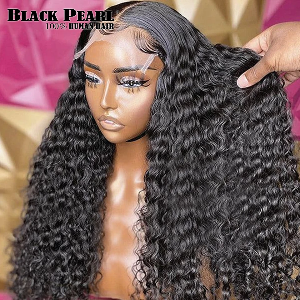 4X4 Deep Wave Wear and Go Glueless Wigs Pre Plucked Water Wave Transparent 4x4 Lace ClosureWigs AffordablBrazilian Deep Wave Wig