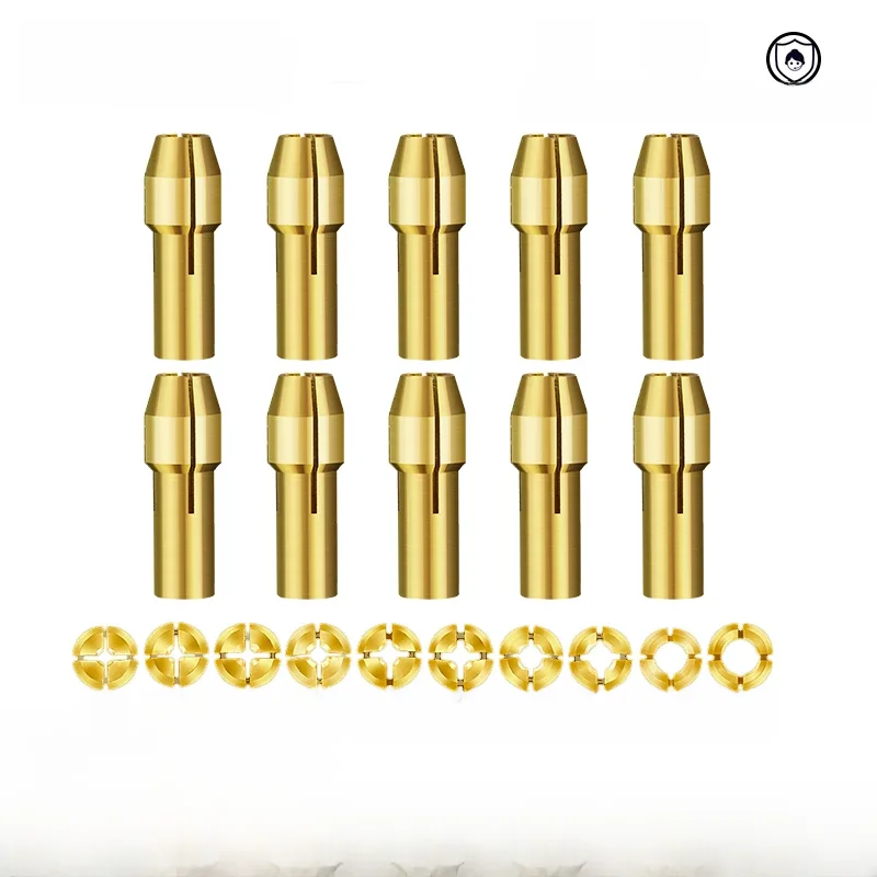 XCAN Mini wiertarka uchwyt zaciskowy 10 sztuk 0.5-3.2mm 4.3/4.8mm Shank mosiężne uchwyty Adapter do narzędzia obrotowego Dremel akcesoria do elektronarzędzi — zdjęcie 2