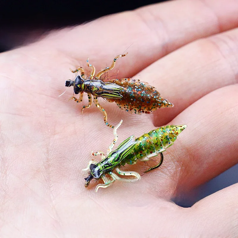 Royal Sissi 10 stücke pack künstliche libelle nymph gummi körper & beine mit fliegen binden dünne