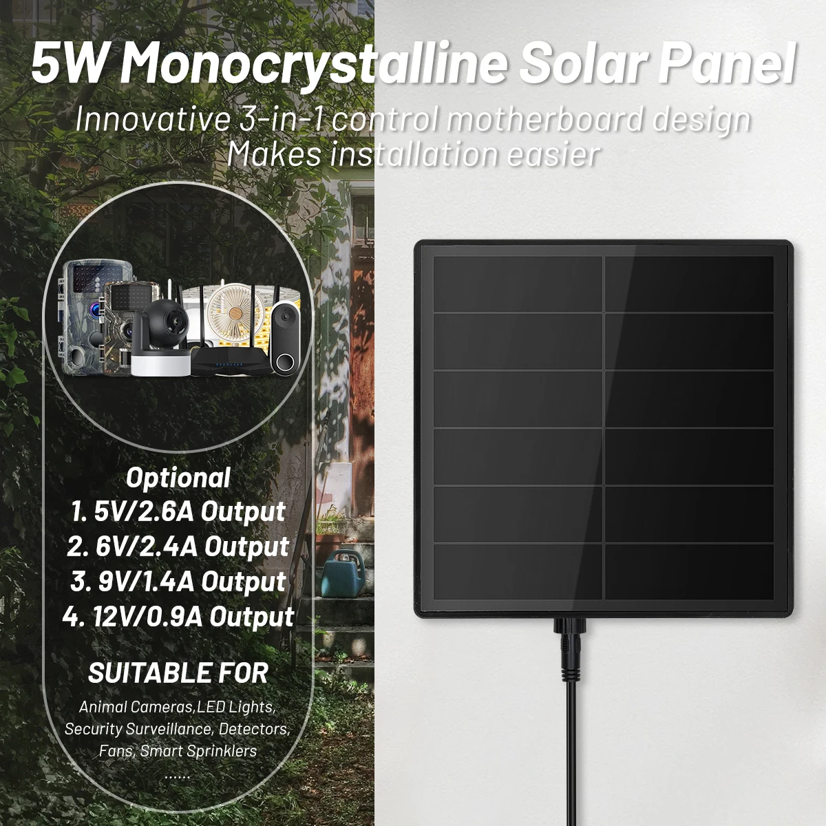 D5 Solar Battery Charger Outdoor IP66 Waterproof Solar Panel Built-in 15600mAh Battery USB TypeC DC 5V 6V Output Solar Charger image 4