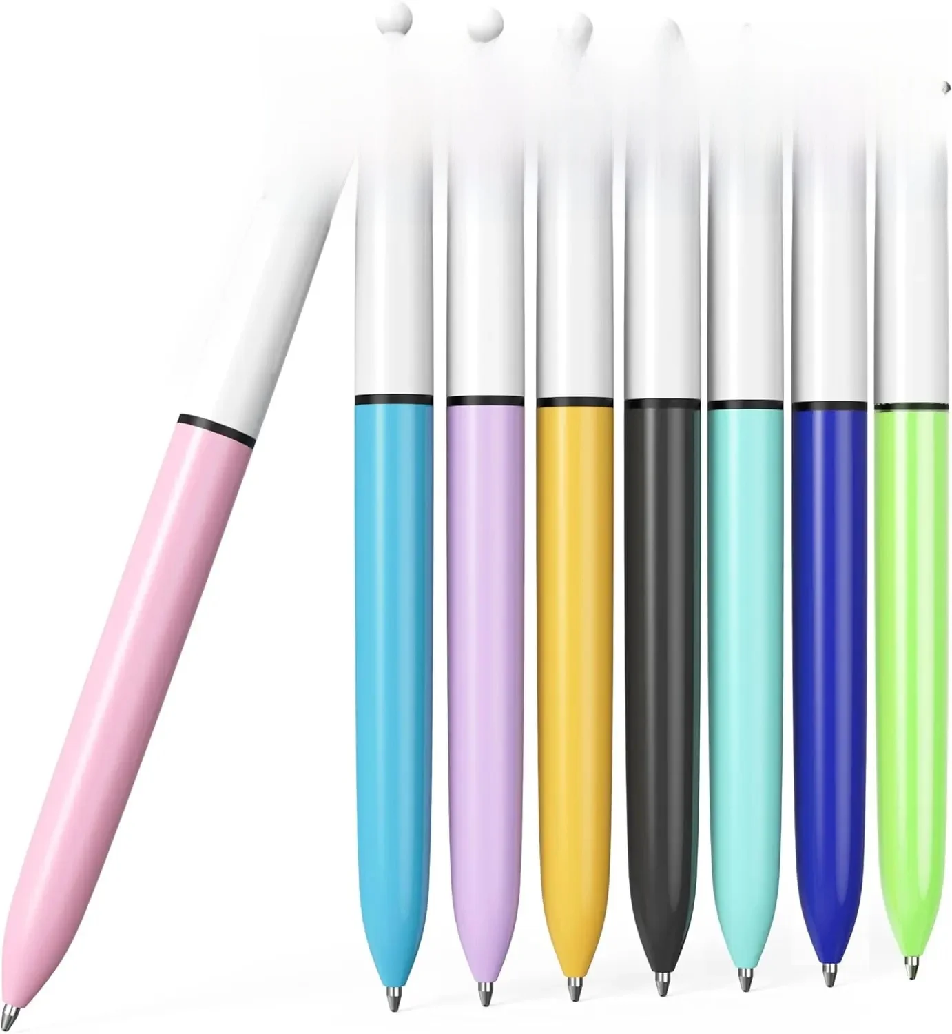 Lot de 8 stylos à bille multicolores, 4 en 1, écriture lisse colorée pour la journalisation des licences, 0.7mm