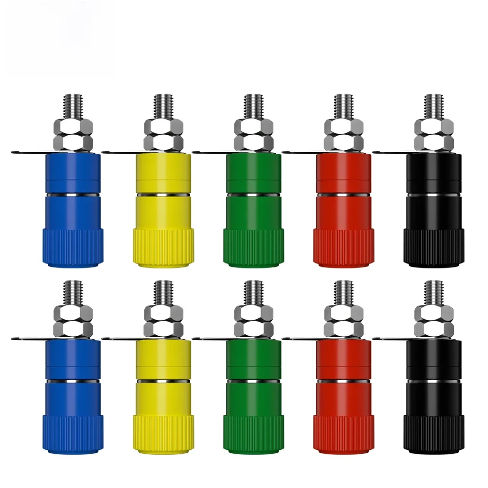 JZDZ 10 sztuk 4mm gniazdo bananowe wiążąca nakrętka wtyczka bananowa Jack złącze elektryczne Terminal DIY części J.50001 — zdjęcie 2