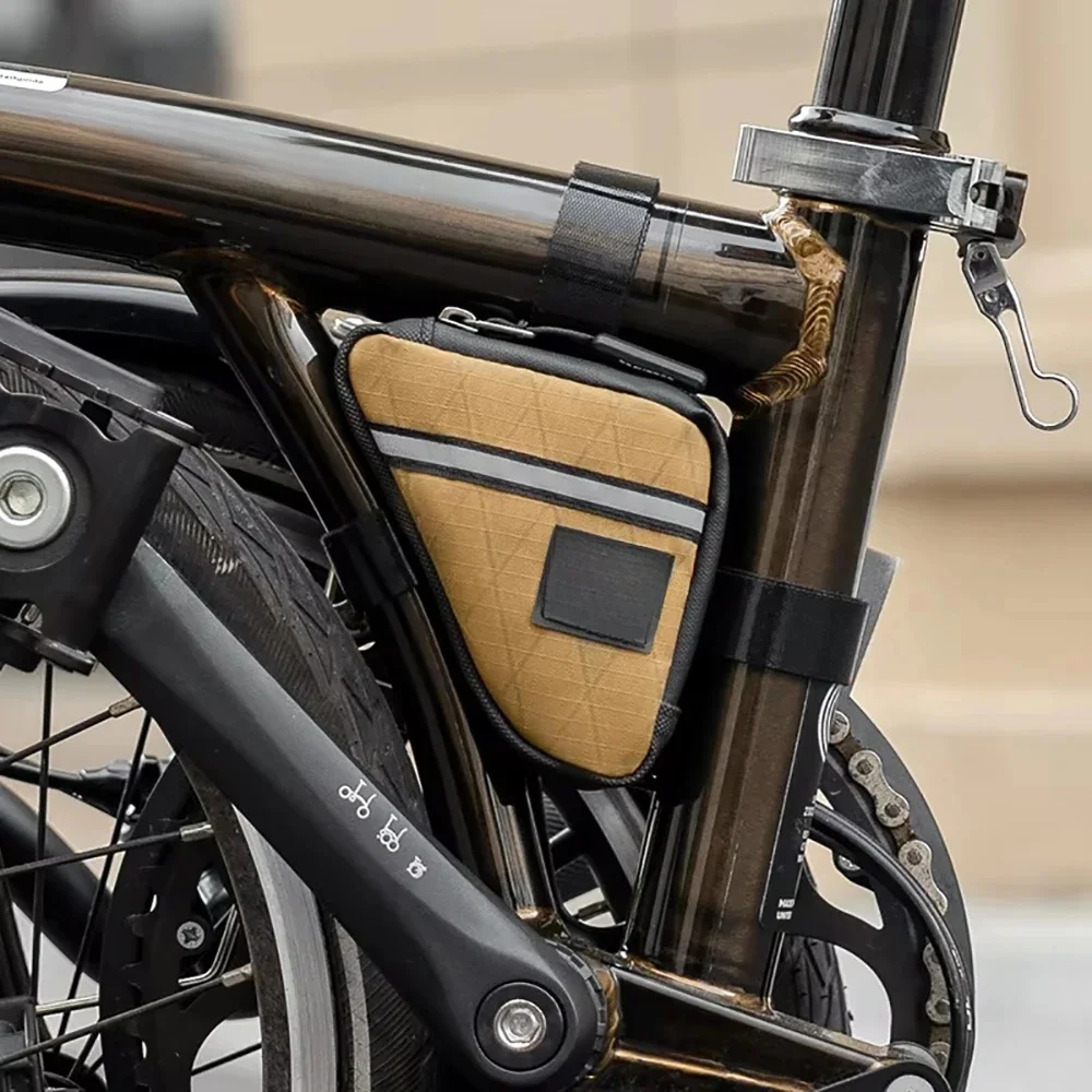 AliExpress ROCKBROS Portable Bicycle Bag Mini Triangle Bag Tool Storage Packet Nylon Material For Bromption Bike Fashion Frame Bag