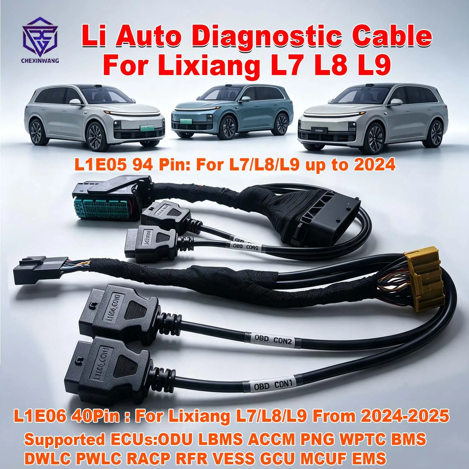 For Lixiang EV Auto Diagnostic Cable L1E05 L1E06 For L7 L8 L9 MEGA OBD ECU Programming For Bypass Gateway Full System Diagnosis