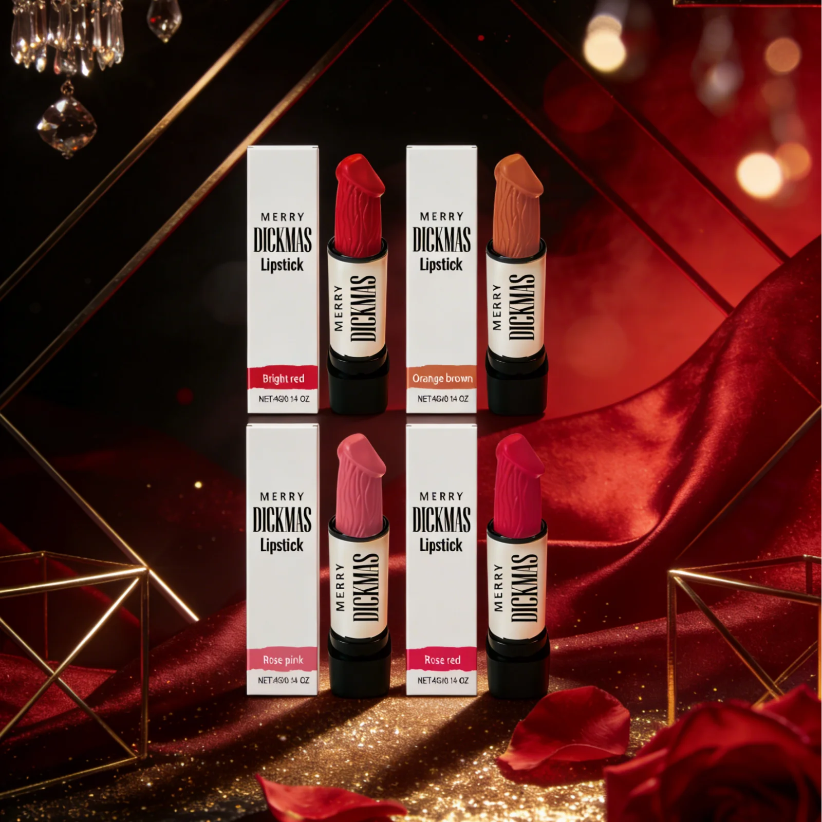 

Merry Dickmas Lipstick White Elephant Gifts Stocking Stuffers Christmas Gifts Adults Funny Gifts for Women Naughty Unique Design