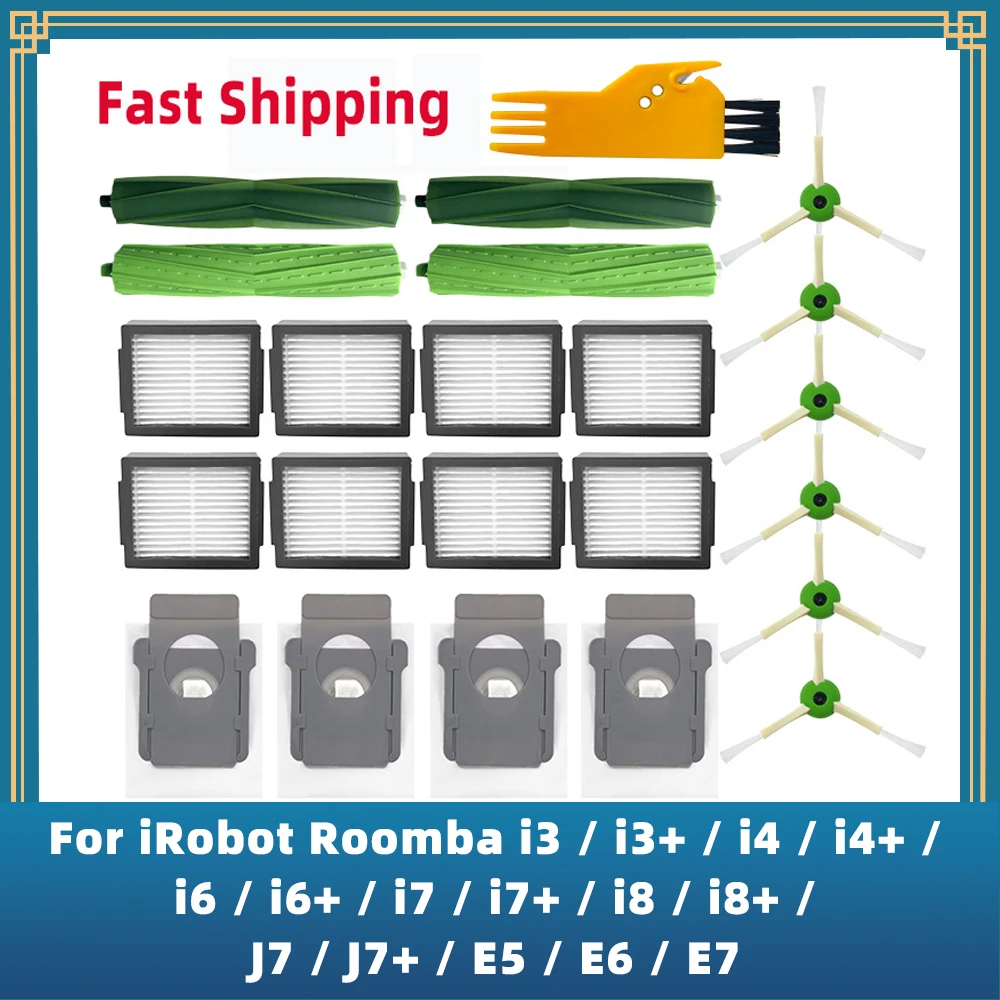 

Spare Parts For iRobot Roomba i3 / i4 / i6 / i7 / i8 / j7 / j7 Plus / E5 / E6 / E7 Roller Main Side Brush Hepa Filter Dust Bag