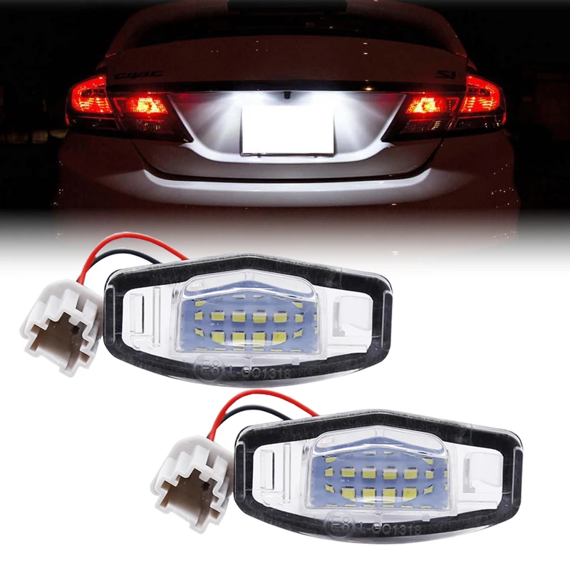 LED License Number Plate Light White For Honda Civic 01-15 Accord 4D 03-17 Odyssey 00-04 Pilot 03-08 Acura MDX RL TSX RDX TL ILX