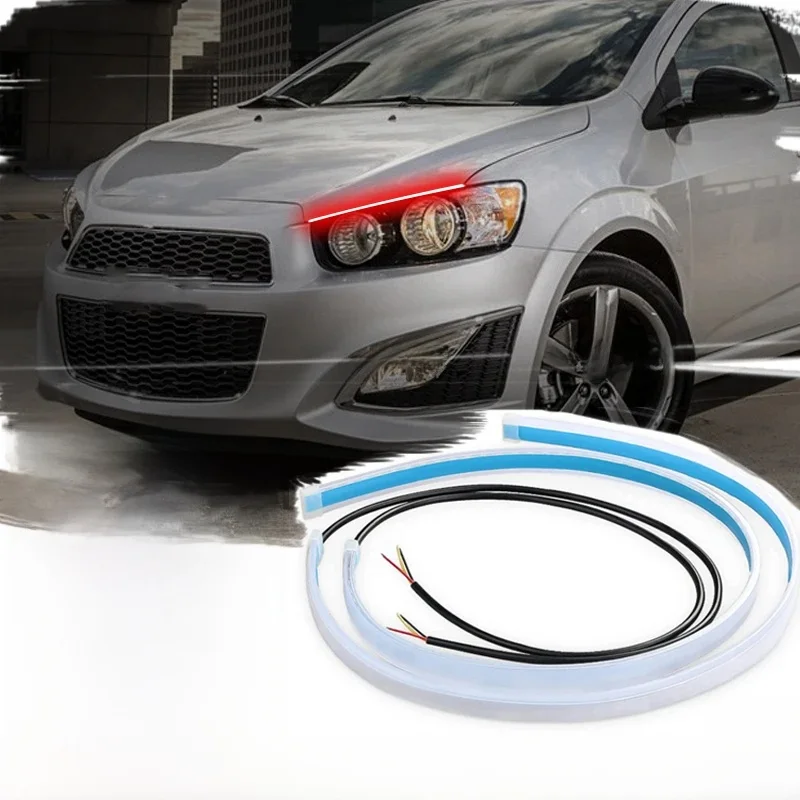 Dla Chevrolet Sonic 2013-2019 Samochodowe światła do jazdy dziennej LED DRL Wodoodporna elastyczna prowadnica rurowa Reflektor LED Strip Lights — zdjęcie 2
