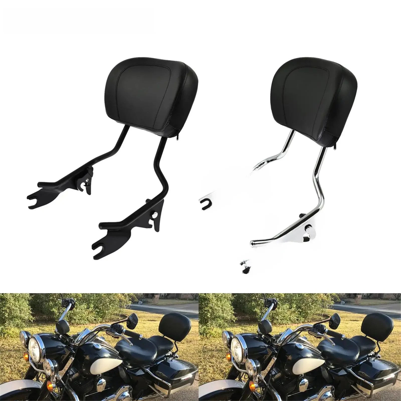 Motocykl odpinany Sissy Bar podkładka na tylne oparcie pasażera dla Harley Touring przemieszczanie się po ulicy Road King 09-2021 CVO Electra Glide — zdjęcie 2