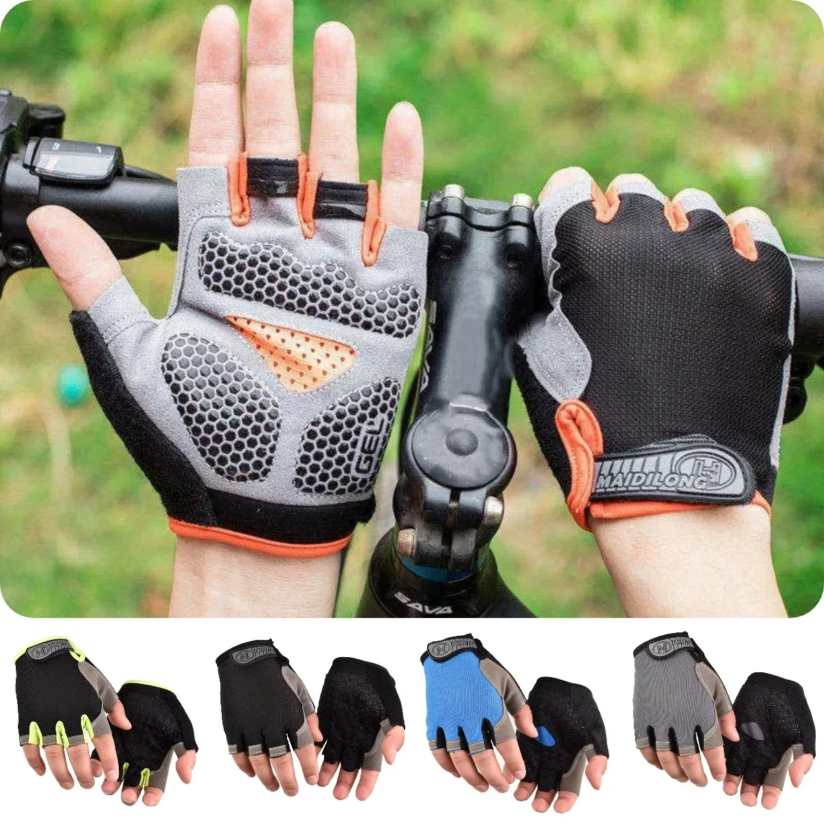 AliExpress Other Gym Gloves Fitness Training Fingerless Men Women Bodybuilding Exercise Sports Gloves for Cycling Bicycle Anti Slip Breathable